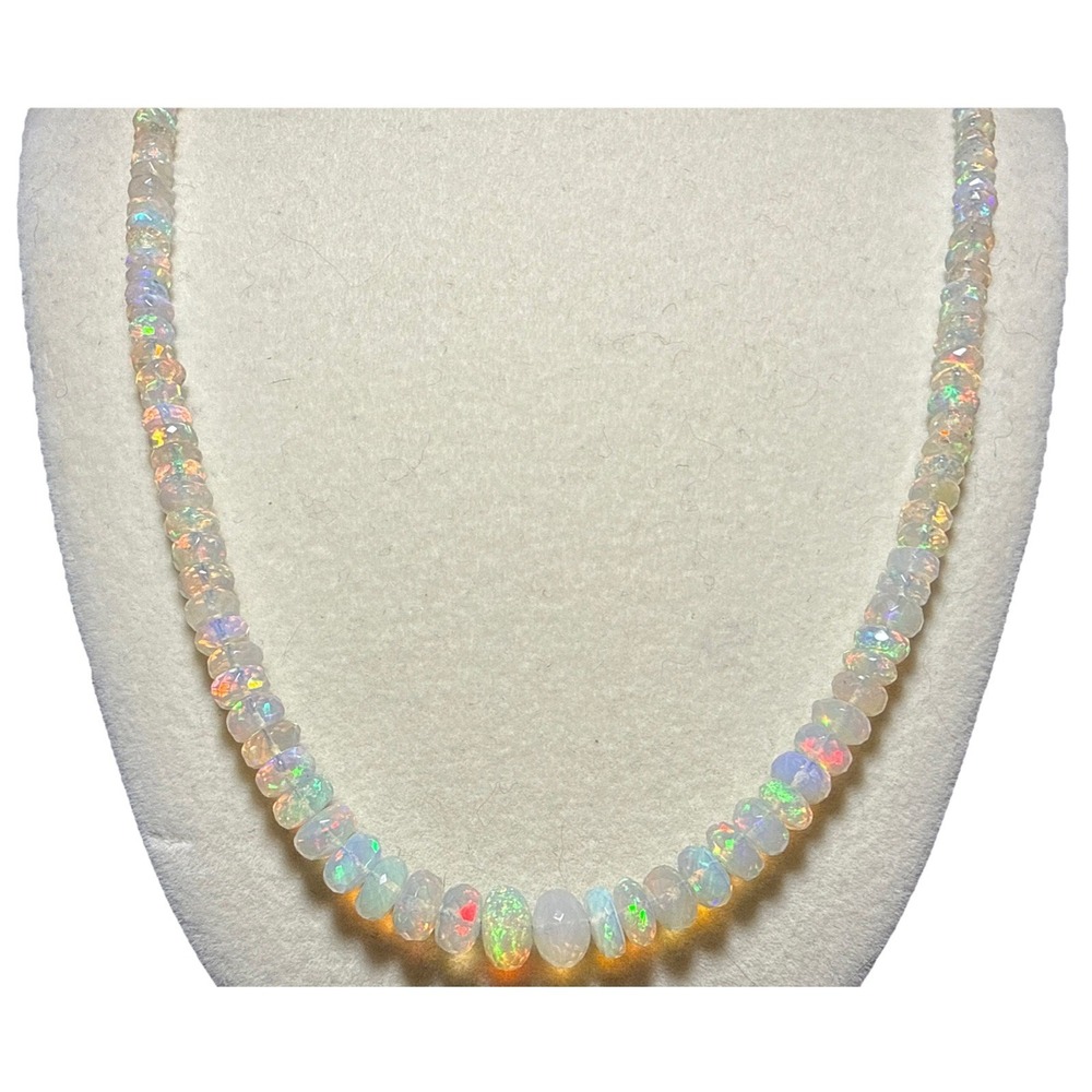 Jay King Ethiopian Opal and Sterling Silver Beaded Necklace J12-8 - Picture 2 of 4